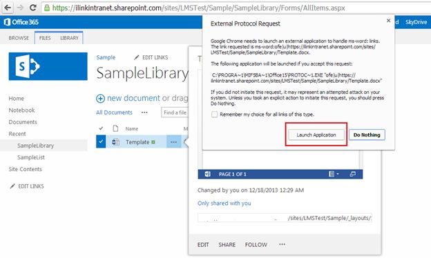 launch the document in your windows